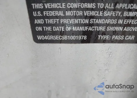 2011 Buick Regal Cxl Russelsheim z USA, uszkodzony, nr VIN W04GR5EC5B1001978